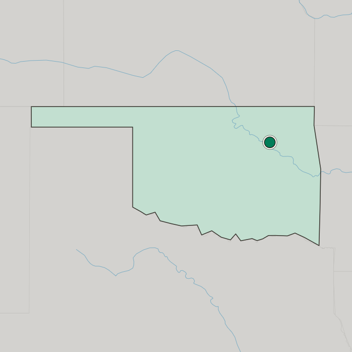 Map showing Tulsa — In Oklahoma