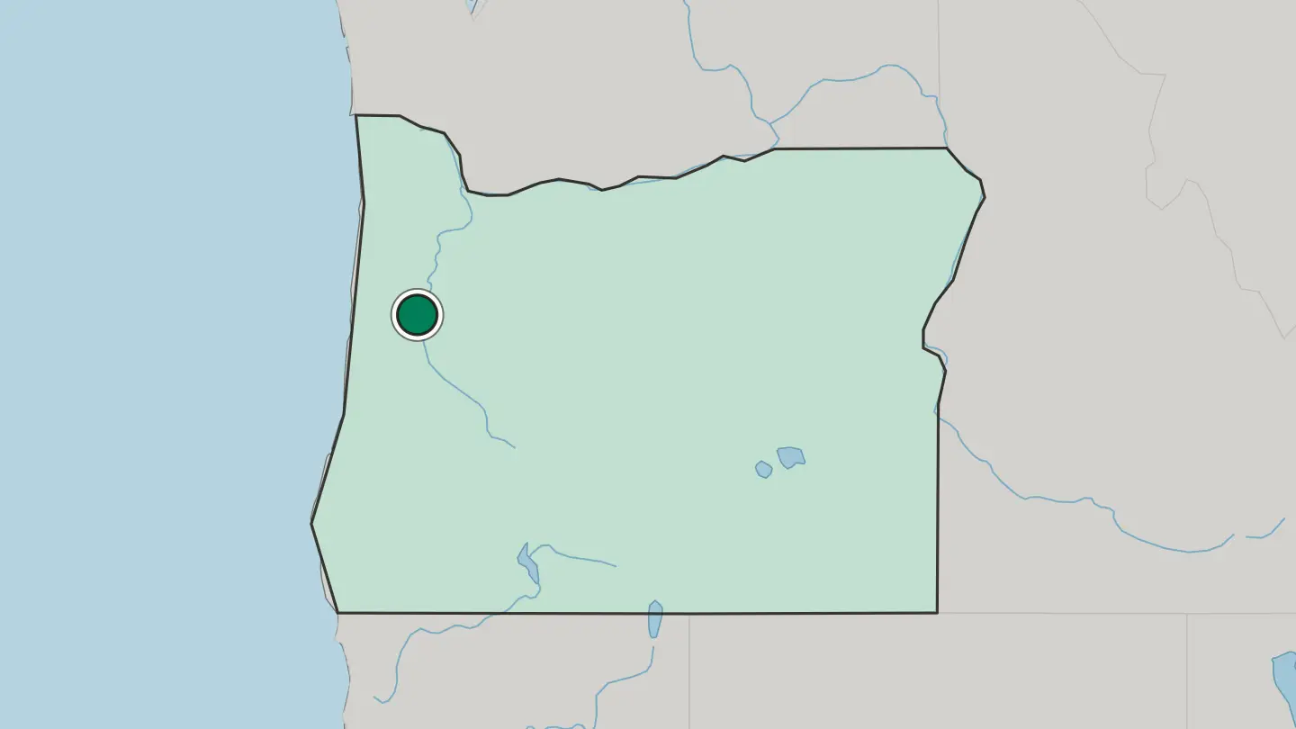 Map of Corvallis in United States