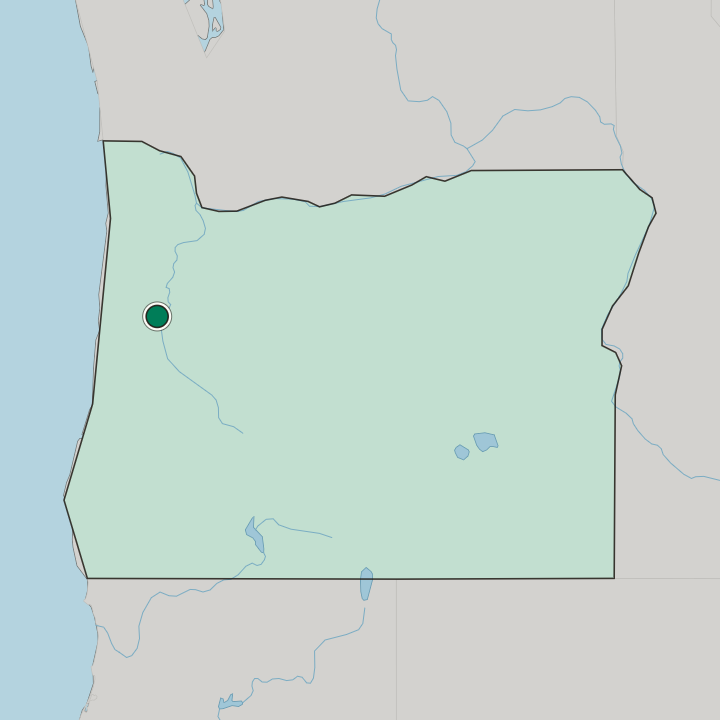 Map showing Corvallis — In Oregon