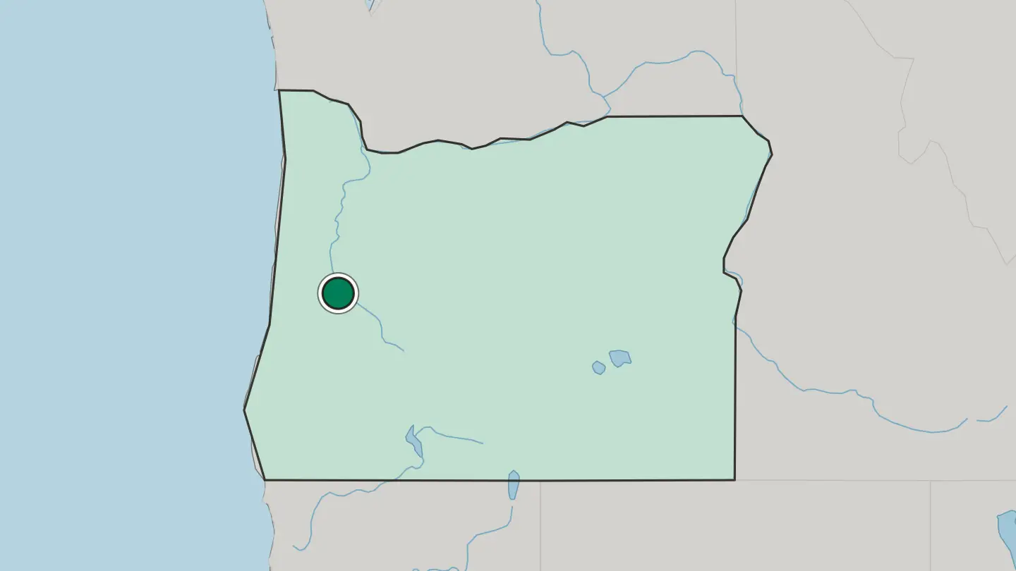 Map of Eugene in United States