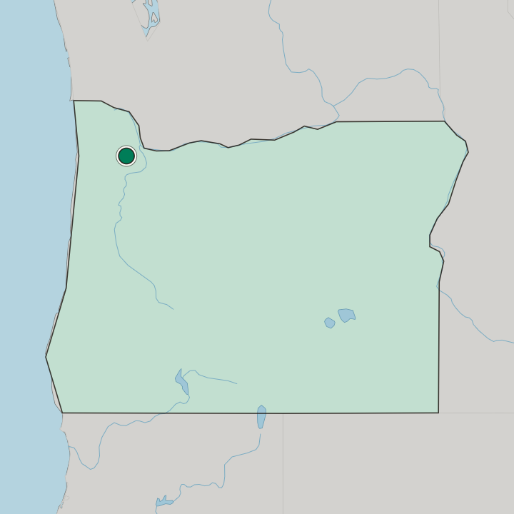 Map showing Hillsboro — In Oregon