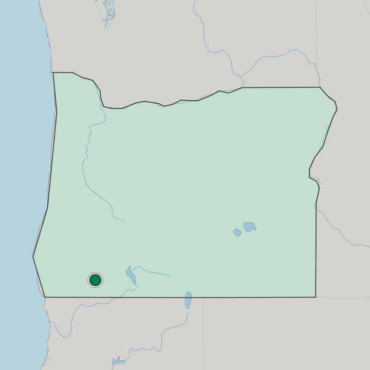 Map showing Medford — In Oregon