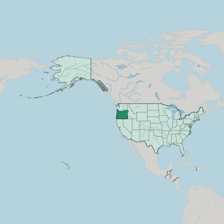 Map showing Oregon — In United States