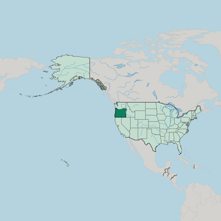 Map showing Oregon — In United States