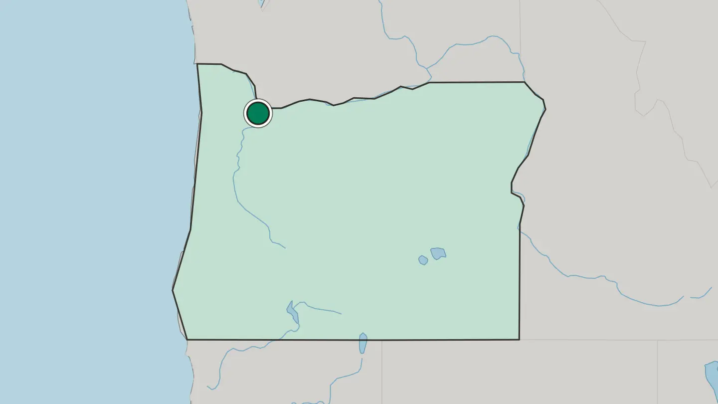 Map of Portland in United States