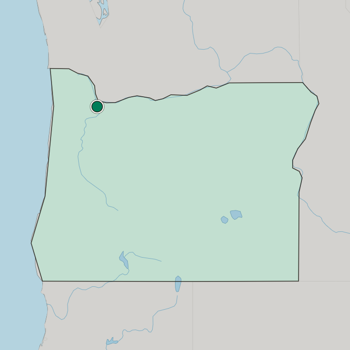 Map showing Portland — In Oregon