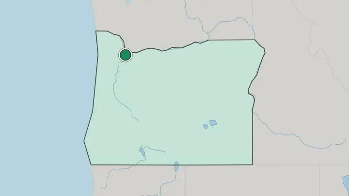 Map of Portland in United States