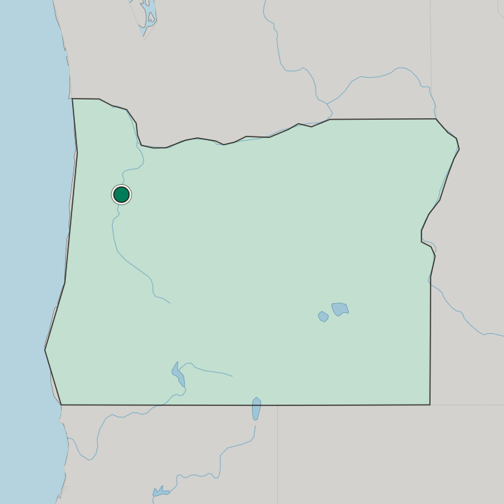 Map showing Salem — In Oregon