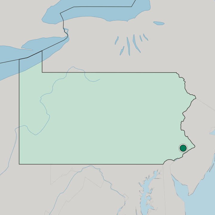 Map showing Abington — In Pennsylvania