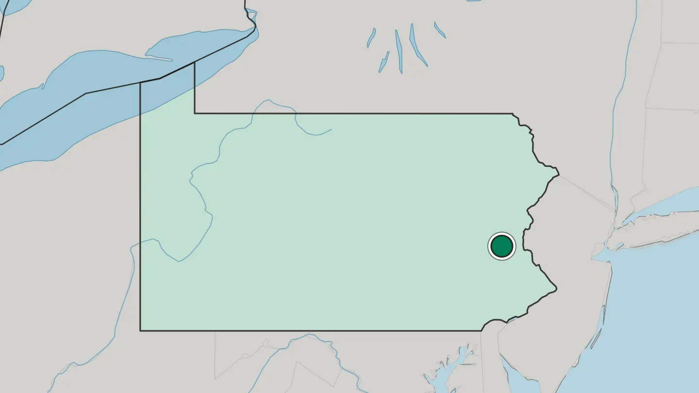 Map of Allentown in United States