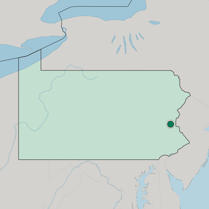 Map showing Bethlehem — In Pennsylvania