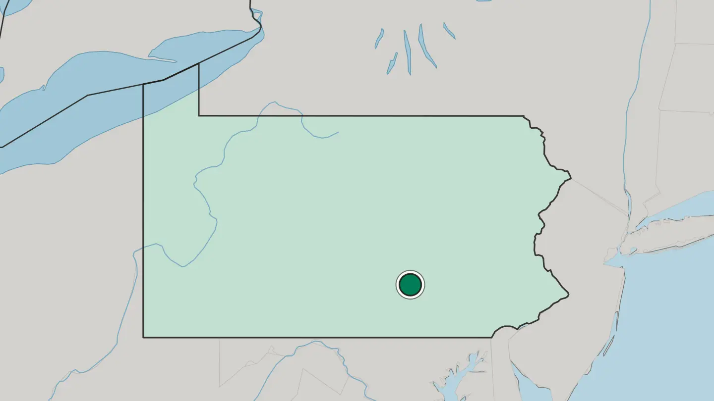 Map of Harrisburg in United States