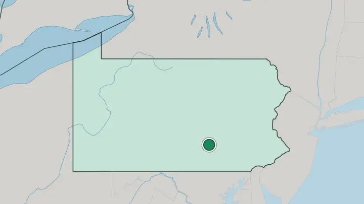 Map of Harrisburg in United States