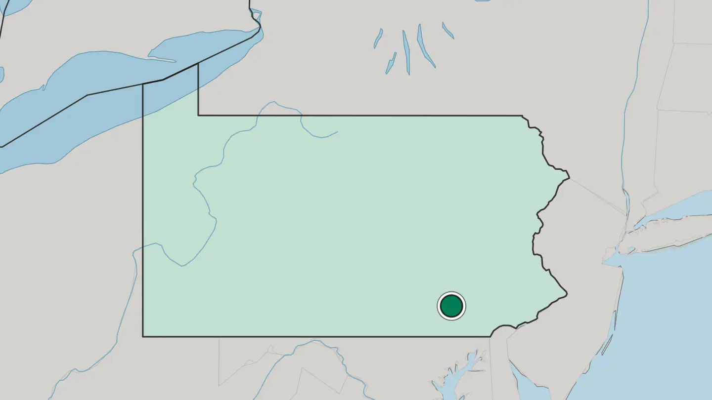 Map of Lancaster in United States