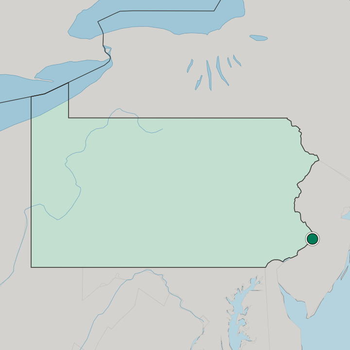 Map showing Levittown — In Pennsylvania