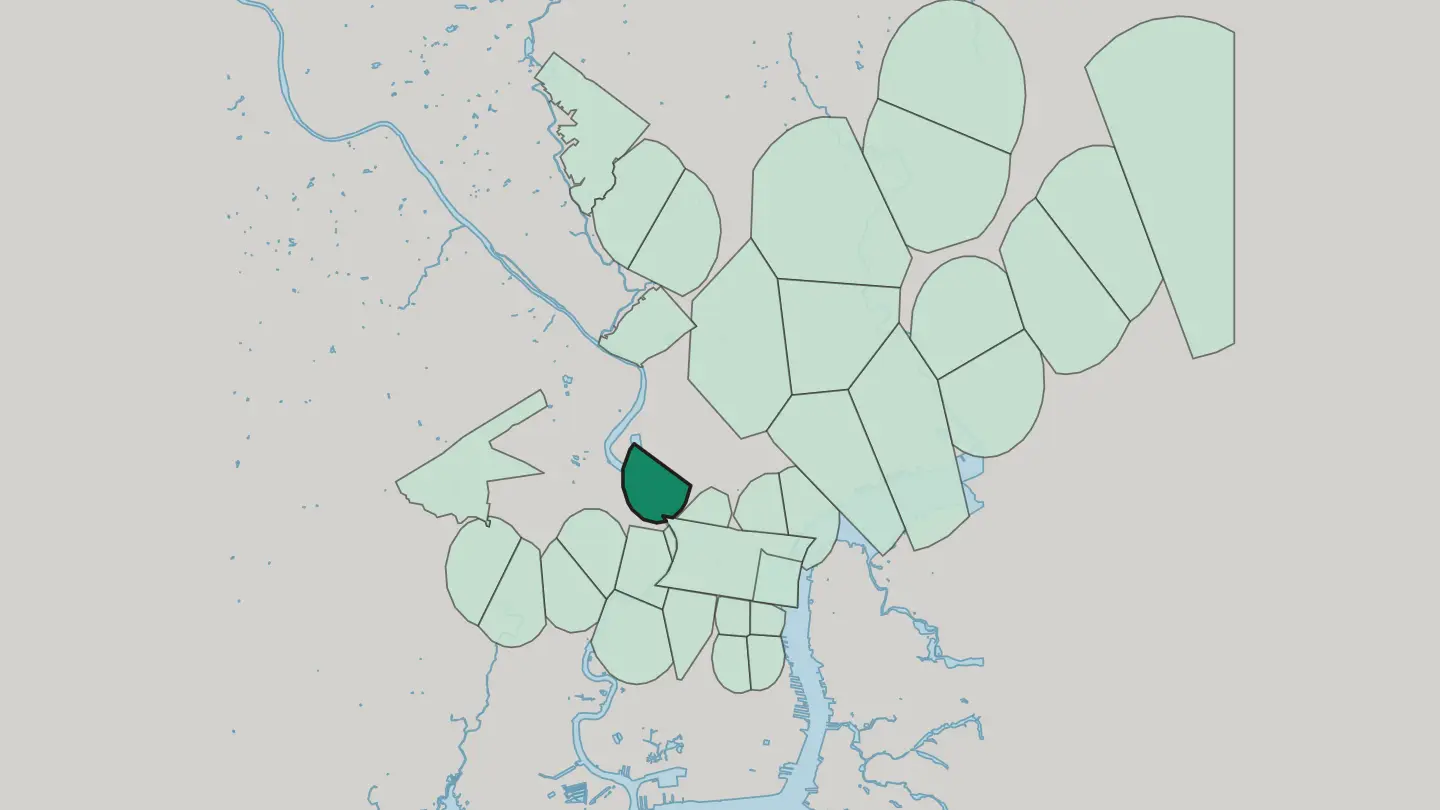 Map of Brewerytown in Philadelphia