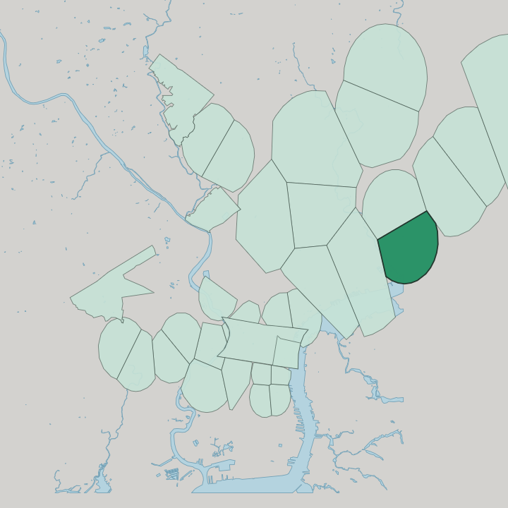 Map showing Bridesburg — In Philadelphia