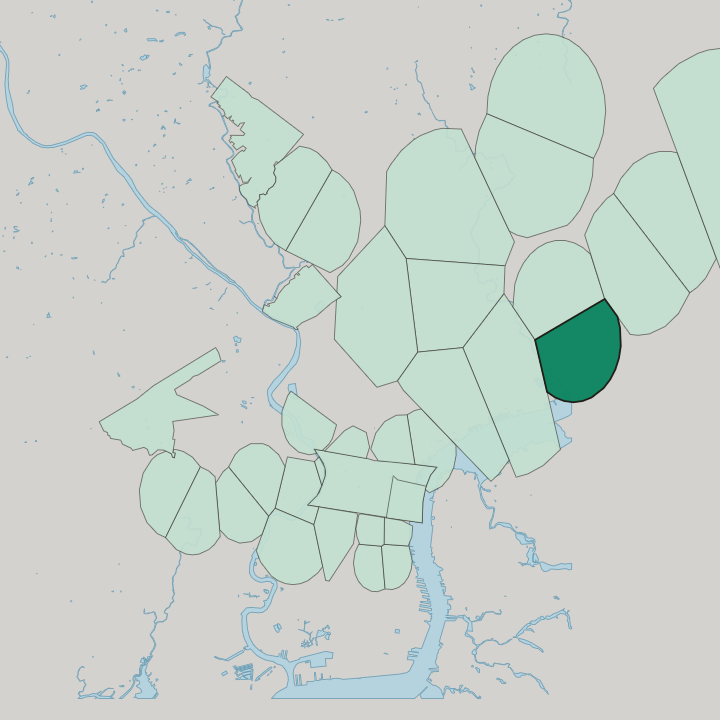 Map showing Bridesburg — In Philadelphia