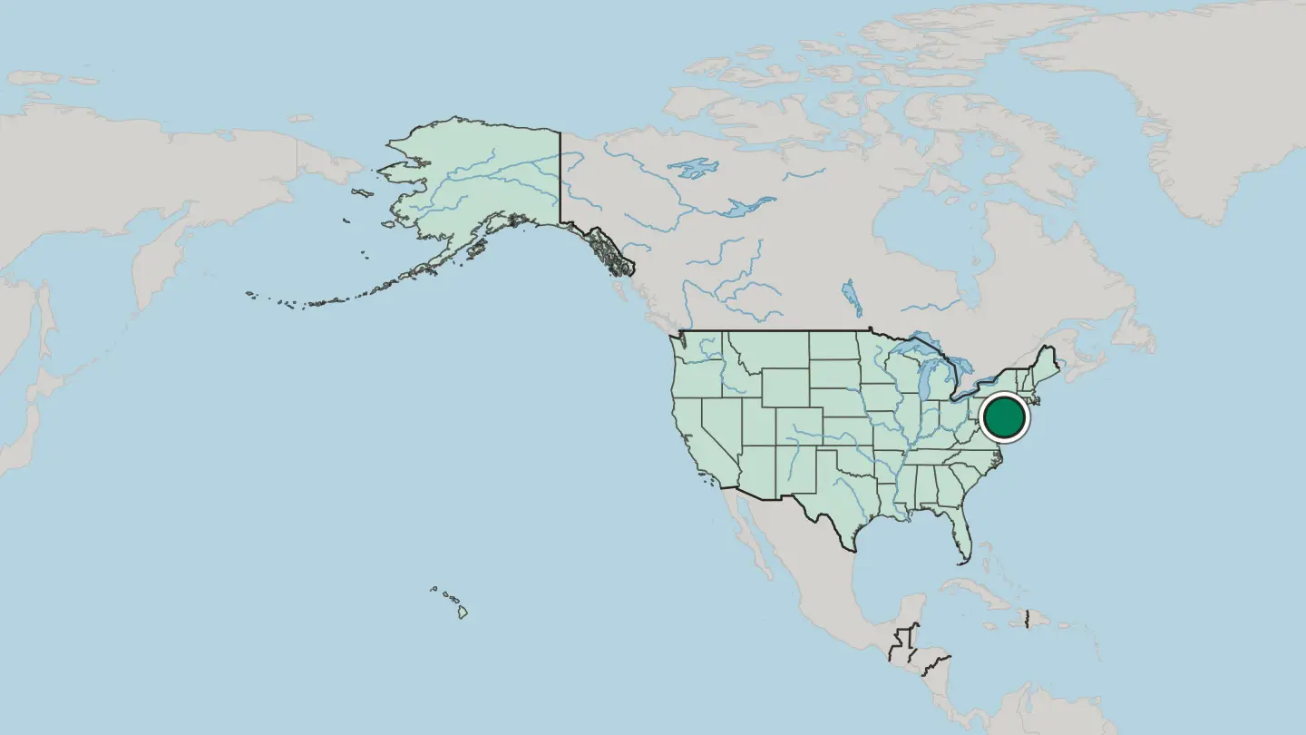 Map of Philadelphia in United States