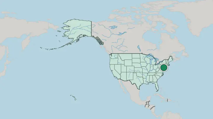 Map of Philadelphia in United States