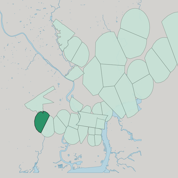 Map showing Cobbs Creek — In Philadelphia