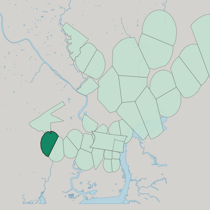 Map showing Cobbs Creek — In Philadelphia