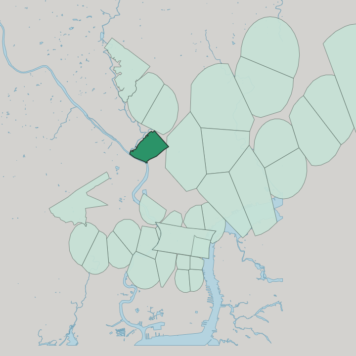 Map showing East Falls — In Philadelphia