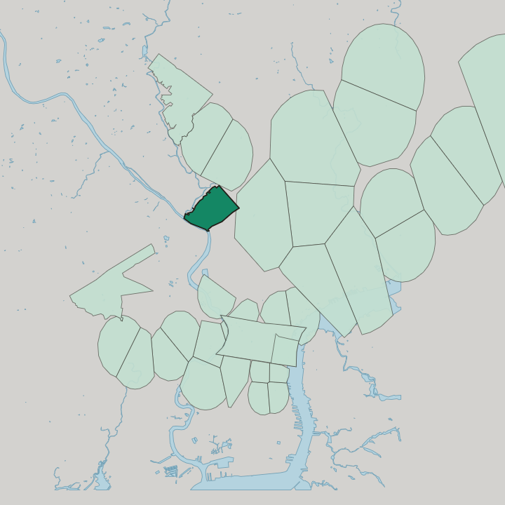 Map showing East Falls — In Philadelphia