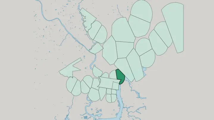 Map of Fishtown in Philadelphia