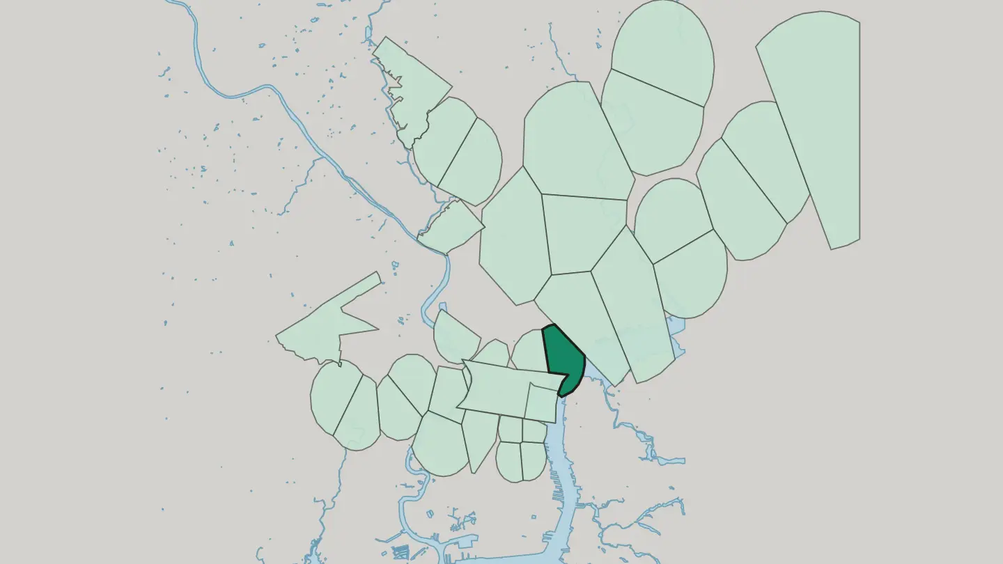 Map of Fishtown in Philadelphia