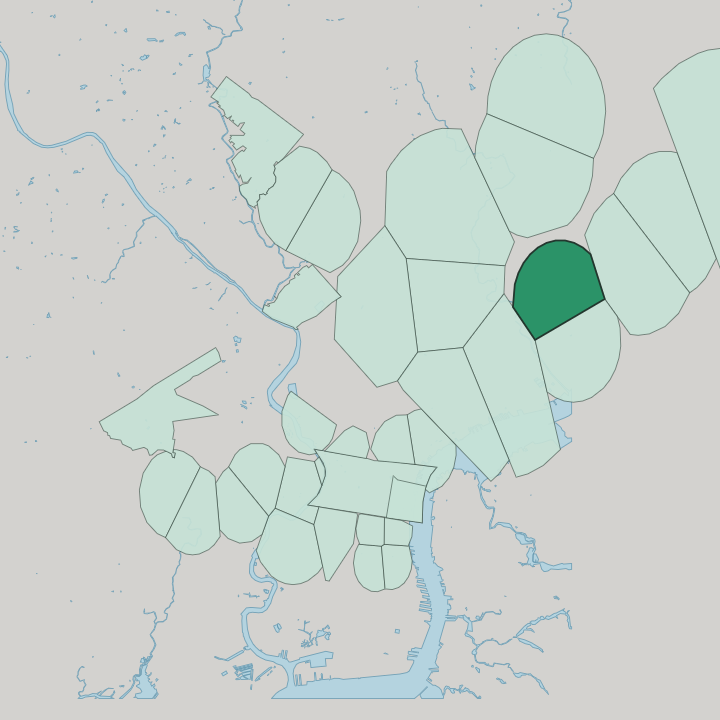 Map showing Frankford — In Philadelphia