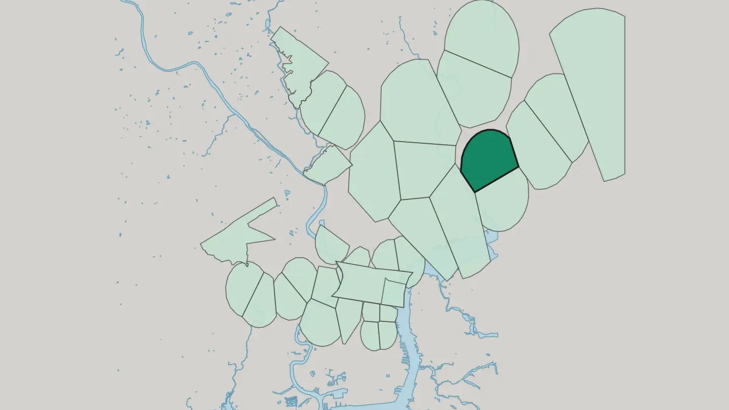 Map of Frankford in Philadelphia