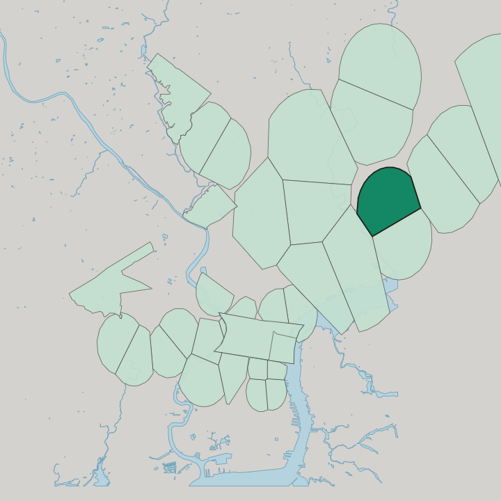Map showing Frankford — In Philadelphia
