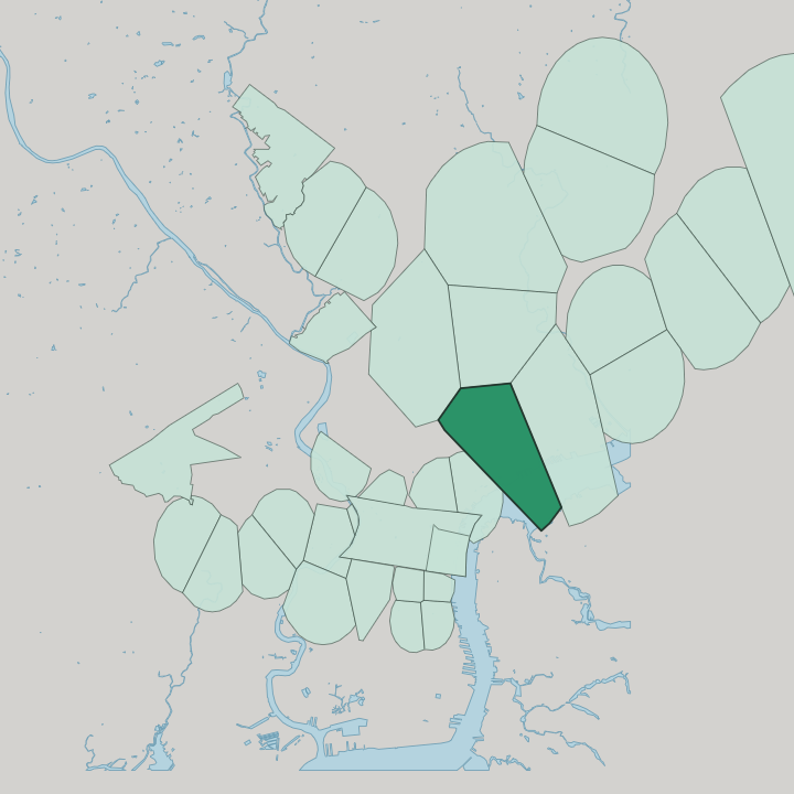 Map showing Kensington — In Philadelphia