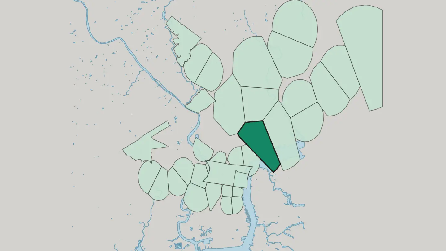 Map of Kensington in Philadelphia