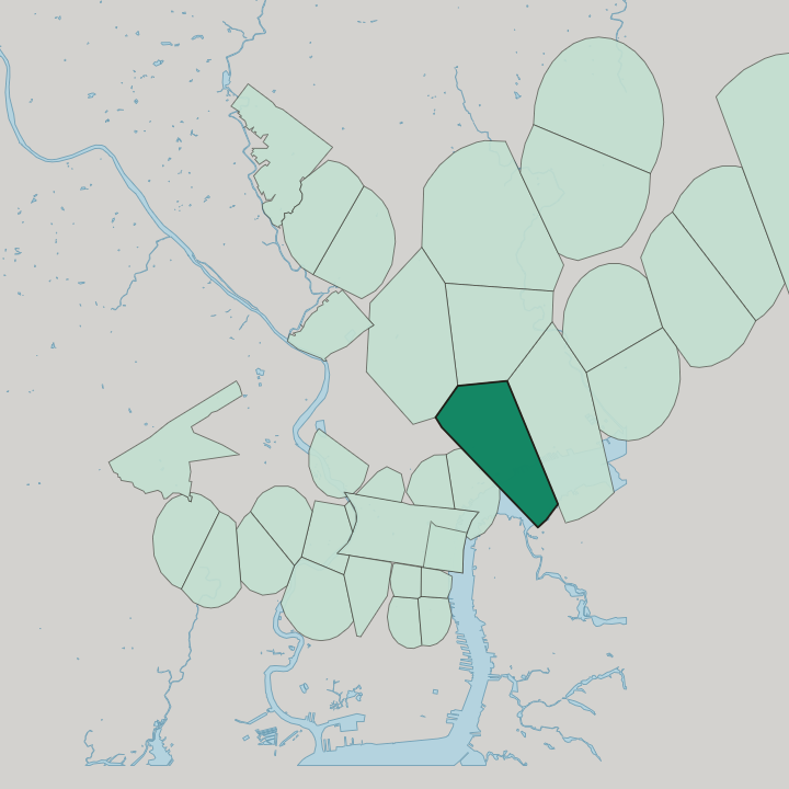 Map showing Kensington — In Philadelphia