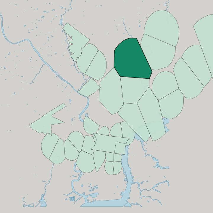 Map showing Olney — In Philadelphia