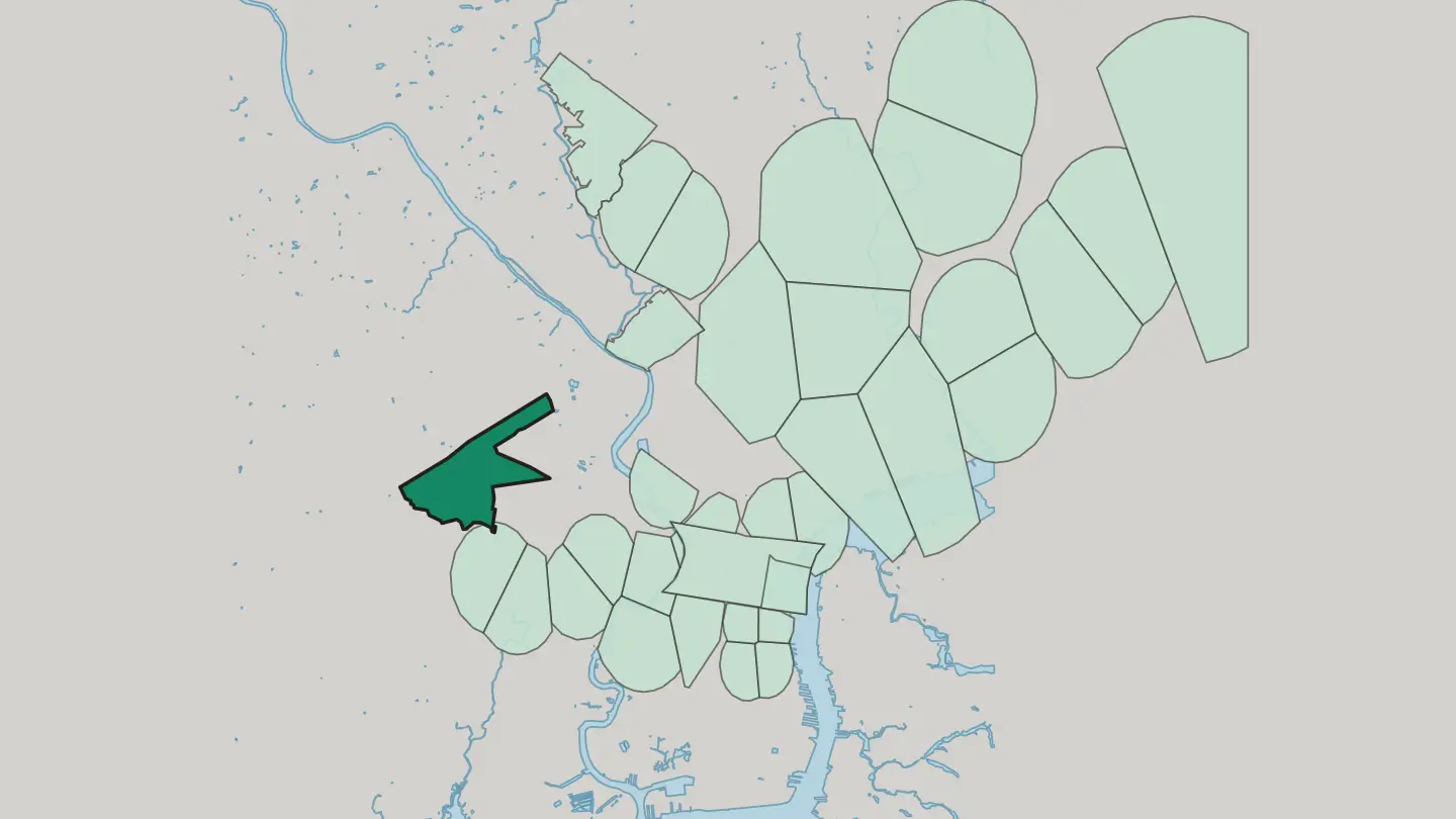 Map of Overbrook in Philadelphia