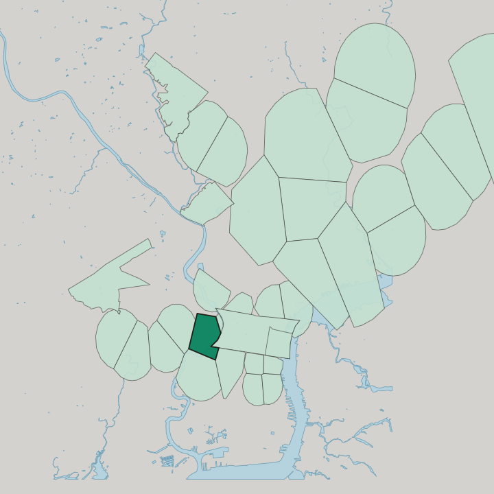 Map showing University City — In Philadelphia