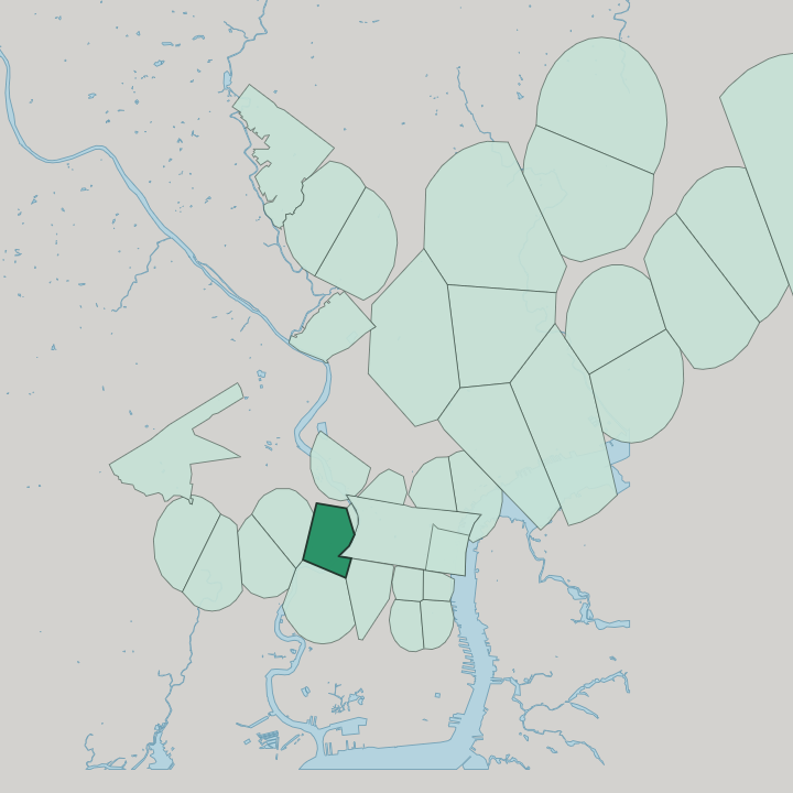 Map showing University City — In Philadelphia