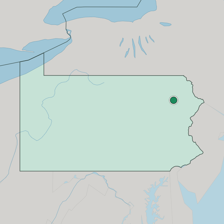 Map showing Scranton — In Pennsylvania