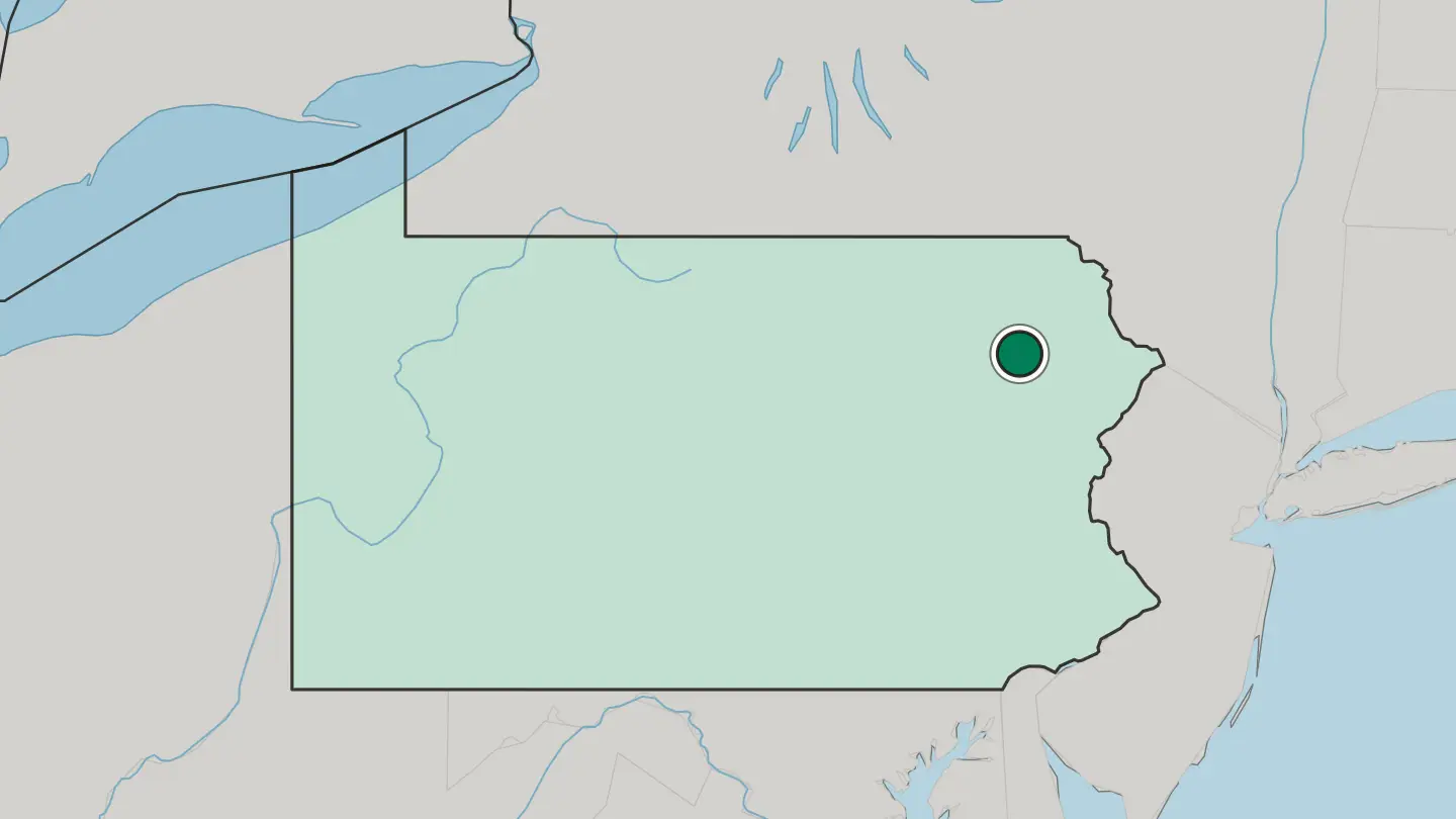 Map of Scranton in United States