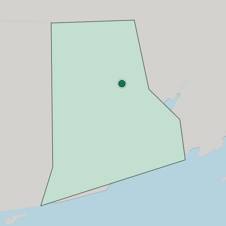 Map showing Cranston — In Rhode Island