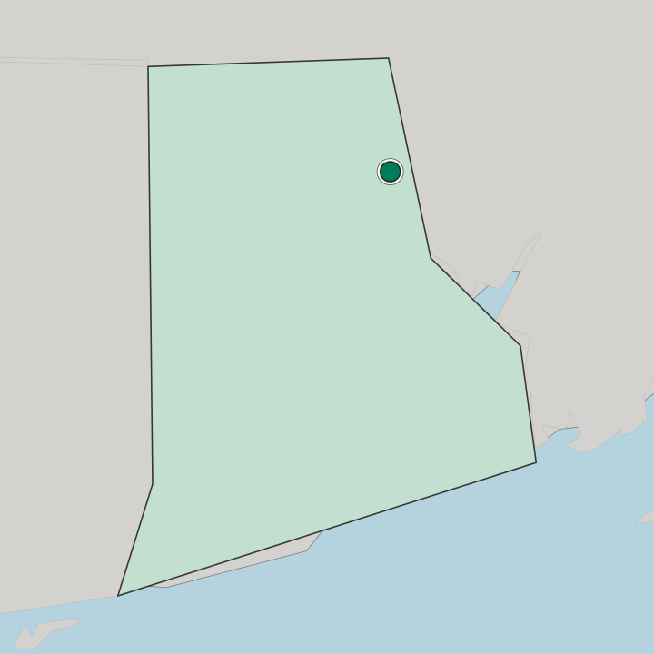 Map showing Pawtucket — In Rhode Island
