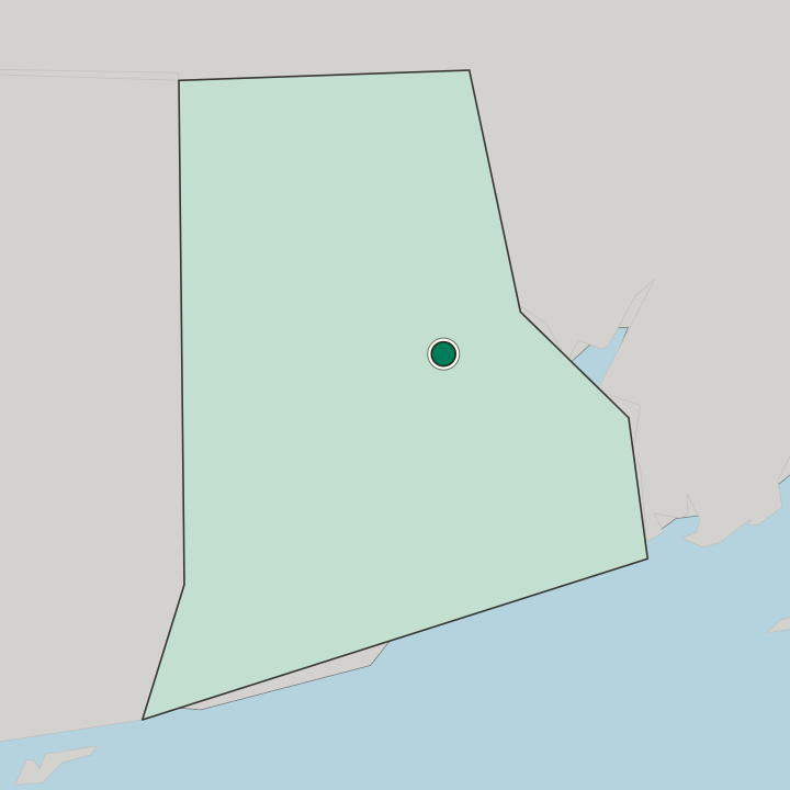 Map showing Warwick — In Rhode Island