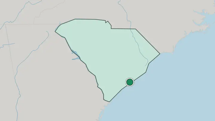 Map of Charleston in United States