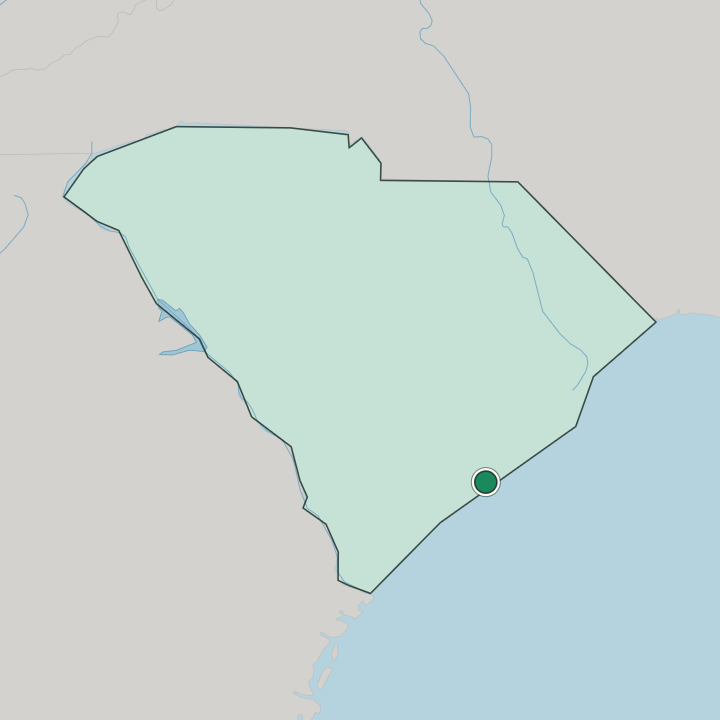 Map showing Charleston — In South Carolina