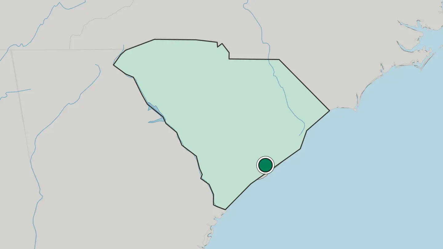 Map of North Charleston in United States