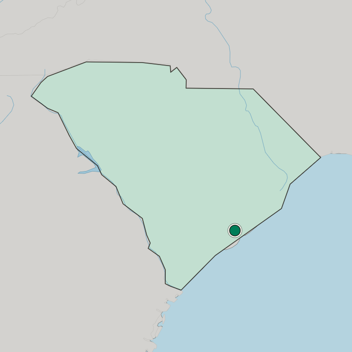 Map showing North Charleston — In South Carolina