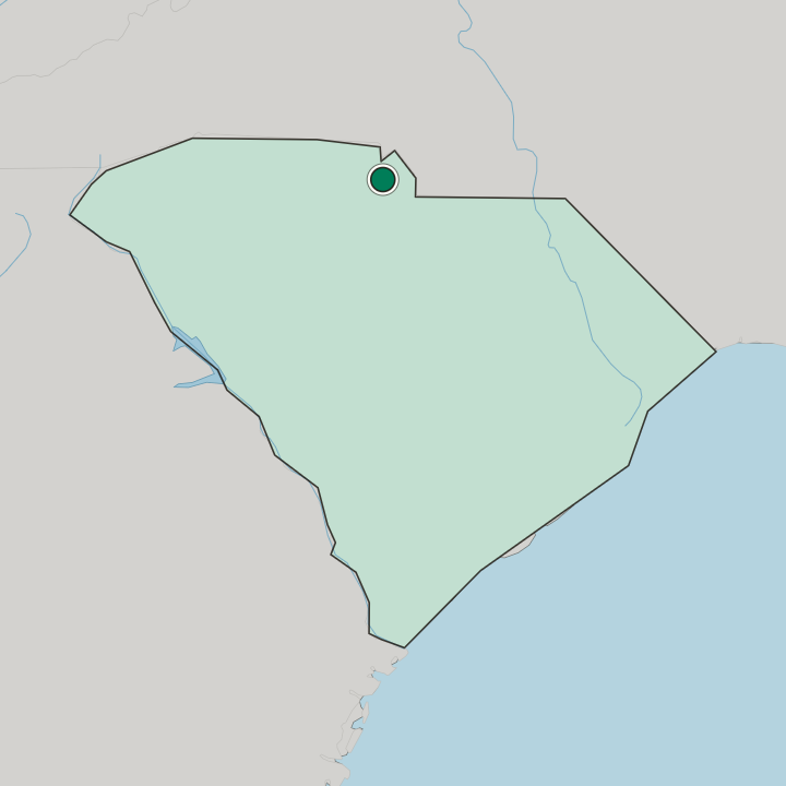 Map showing Rock Hill — In South Carolina